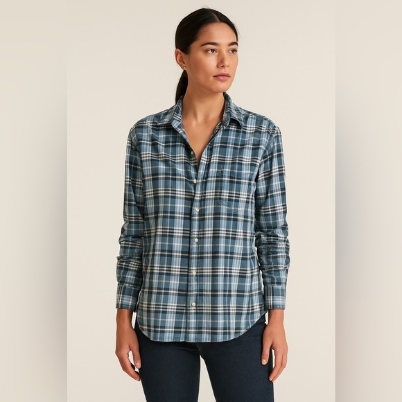 Frank & Eileen Blue Plaid Don button down Shirt size large - Picture 8 of 8